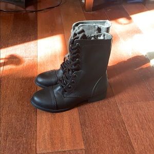 Black zip up combat boots